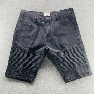 PJmark Men's Black Slim Denim Shorts Size 36 (A24)